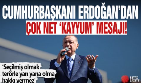 Cumhurbaşkanı Erdoğan'dan çok net 'Kayyum' mesajı: Seçilmiş olmak terörle yan yana olma hakkı vermez!