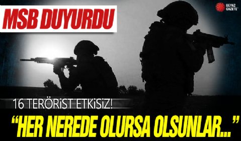 Irak ve Suriye'nin kuzeyinde 16 terörist öldürüldü