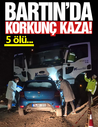 Bartın'da parti dönüşü yarış yapan araç kamyonun altına girdi: 5 ölü