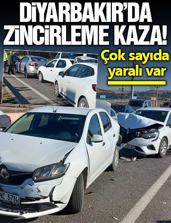 Diyarbakır’da 4 otomobil zincirleme kazaya karıştı: 2’si ağır, 8 yaralı