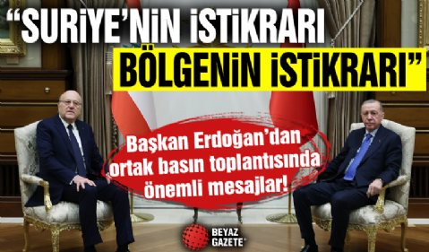 Başkan Erdoğan, Lübnan Başbakanı Mikati ile ortak basın toplantısı düzenledi: Suriye'nin istikrarı bölgenin istikrarı