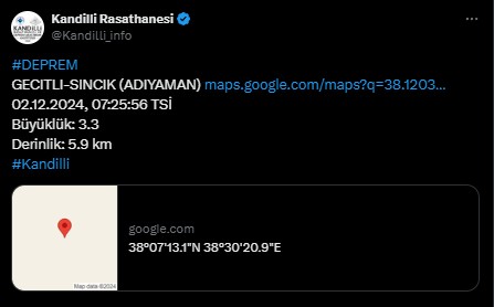 Adıyaman'da deprem! Kandilli Rasathanesi duyurdu