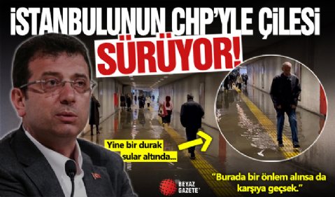 İstanbul'da Metro'da vatandaşların su baskını ile mücadelesi