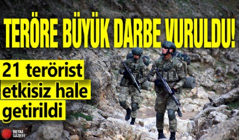 Suriye ve Irak'ın kuzeyinde PKK'lı 21 terörist öldürüldü