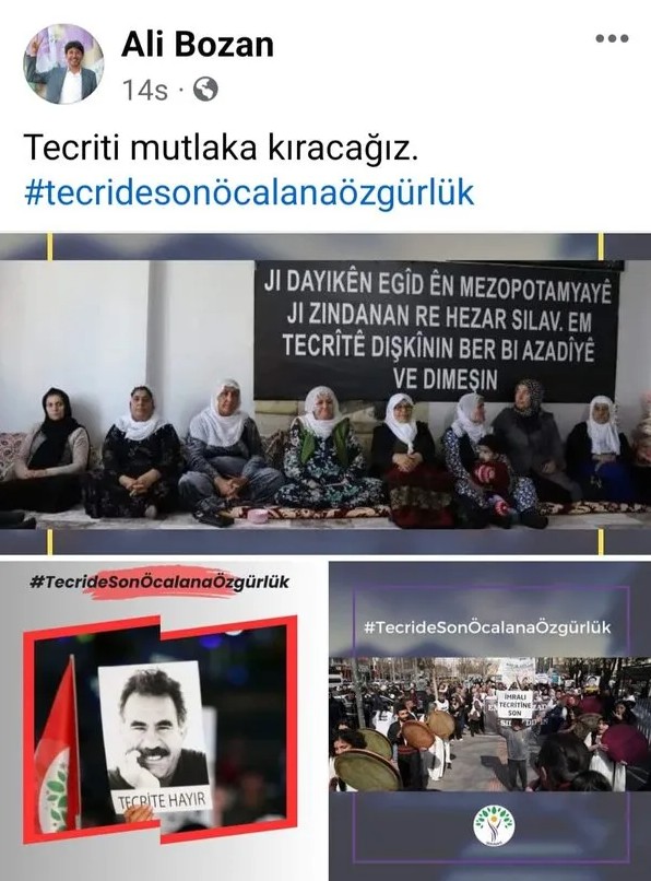 DEM'li milletvekili Bozan'dan Öcalan’ın fotoğrafı ile skandal paylaşım: Tecridi kıracağız