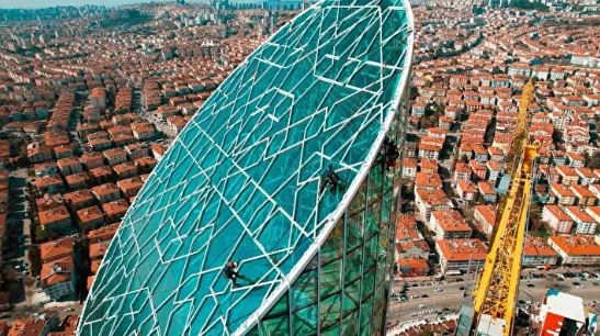 Ankara'nın 'örümcek adamları' havadan görüntülendi