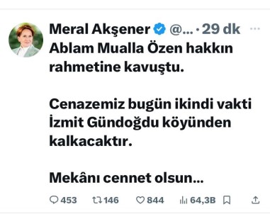 Meral Aksener Hayatini Kaybeden Ablasi Için Kocaeli'ye Geliyor