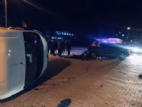 Bolu'da otomobille çarpışan minibüs devrildi: 2 yaralı