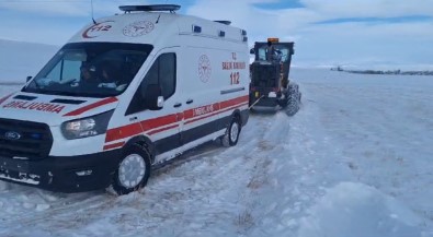 Kars'ta Hastaya Giden Ambulans Kara Saplandi