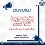 Kayseri'de 2. Küme Fikstürü Yarin Çekilecek