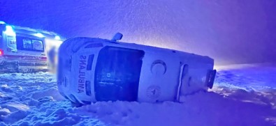 Kontrolden Çikan Ambulans Devrildi