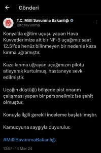 Konya'da Egitim Uçagi Santiye Alanina Düstü Açiklamasi 1 Sehit