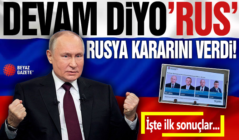 Rusya Devlet Başkanlığı seçimini, sandık çıkış anketine göre oyların yüzde 87,8'ini alan Vladimir Putin kazandı