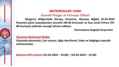 Nigde Valiligi Uyardi!