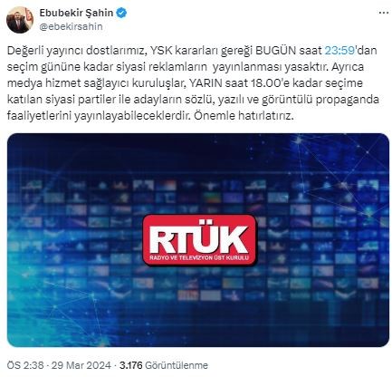 RTÜK'ten 'seçim yasağı' kararı!