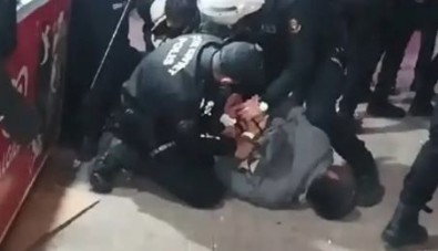 Skandal görüntüler ortaya çıktı! Polise taş atan il başkanı gözaltına alındı