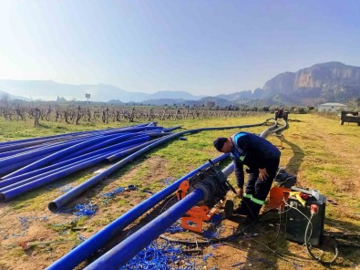 Mersindere'de Içme Suyu Terfi Hatti Çalismasi Basladi