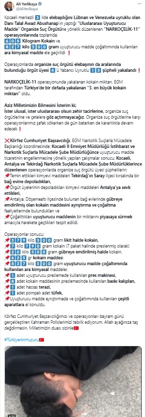 Bakan Yerlikaya duyurdu! Uluslararası uyuşturucu çetesi çökertildi!