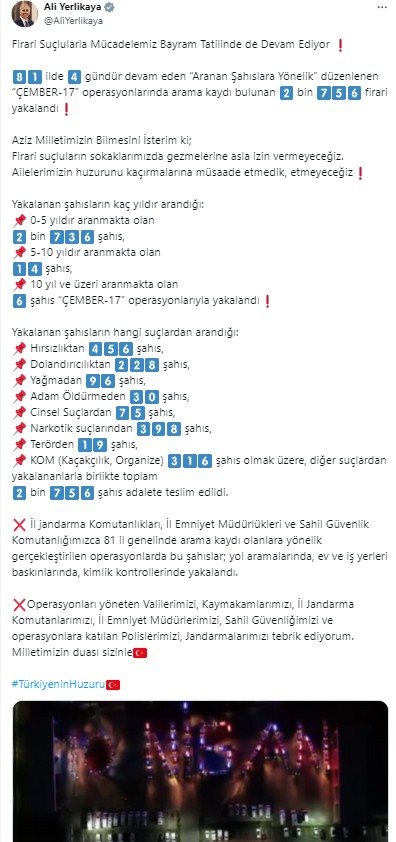 81 ilde dev operasyon: 4 gündür devam ediyordu, 2 bin 756 firarı yakalandı!