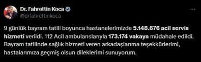 Ramazan Bayrami Tatili Boyunca 5 Milyon 148 Bin 676 Acil Servis Hizmeti Verildi