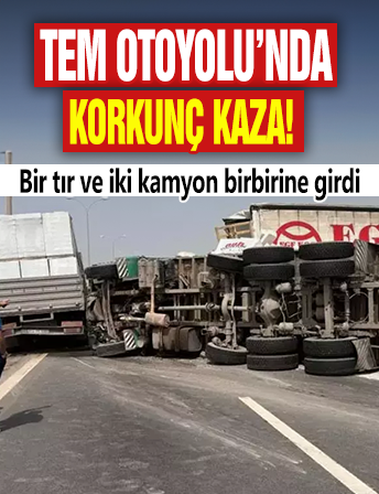 TEM otoyolunda zincirleme kaza! Yol trafiğe kapandı