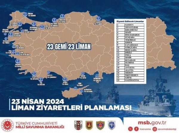 Deniz Kuvvetleri Komutanlığı'ndan 23 Nisan'a özel 23 gemi! Limanlar 'bayram' etti