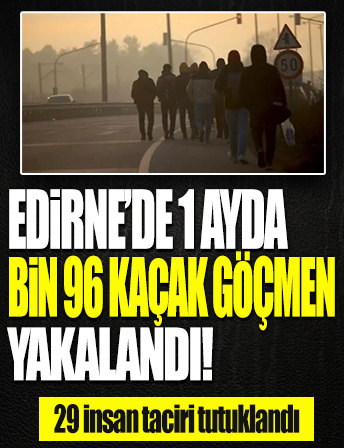 Edirne’de 1 ayda bin 96 kaçak göçmen yakalandı