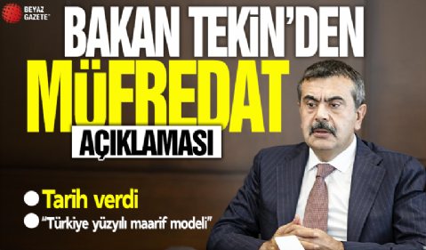 Bakan Tekin'den müfredat açıklaması! Tarih verdi: Türkiye yüzyılı maarif modeli