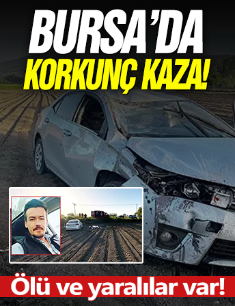 Bursa'da otomobil, tarlaya uçtu! Ölü ve yaralılar var