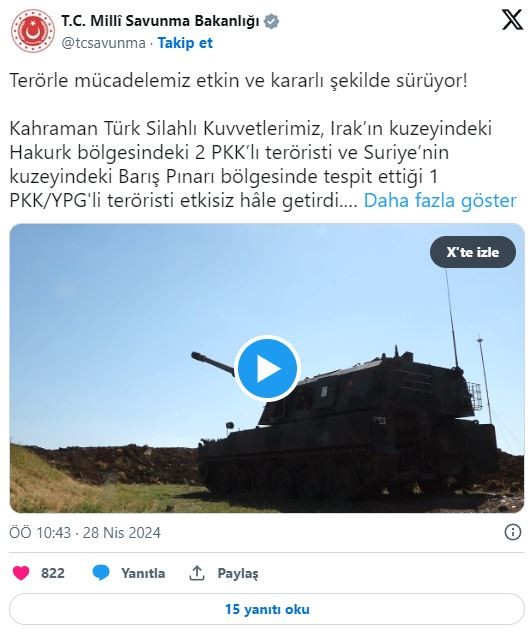 MSB açıkladı: 2 bölgede 3 PKK'lı terörist etkisiz hale getirildi