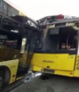 Gaziosmanpaşa'da dehşet anları: İETT otobüsü duraktaki otobüslere çarptı!