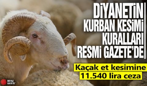 Kurban kesimini düzenleyen tebliğ Resmi Gazete'de