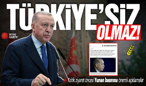 Kritik ziyaret öncesi Başkan Erdoğan'dan Yunan basınına önemli mesajlar: Doğu Akdeniz'de 'Türkiye'siz enerji projesi düşünülemez
