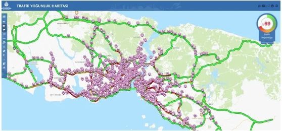 İstanbul'da yağmur trafiği! Trafik yoğunluğu yüzde 69!