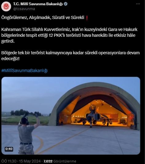 MSB duyurdu: 12 terörist etkisiz