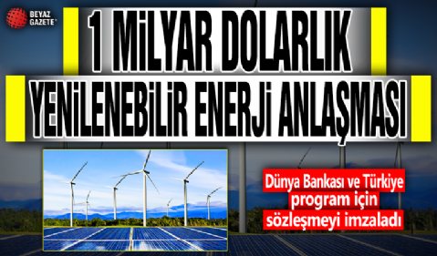Dünya Bankası ve Türkiye'den 1 milyar dolarlık yenilenebilir enerji anlaşması