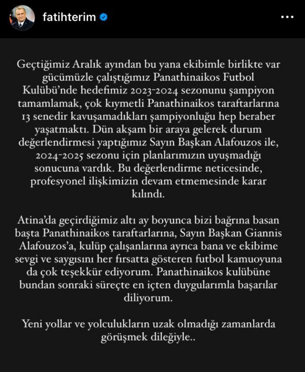 Fatih Terim kovuldu! Resmi açıklama yapıldı