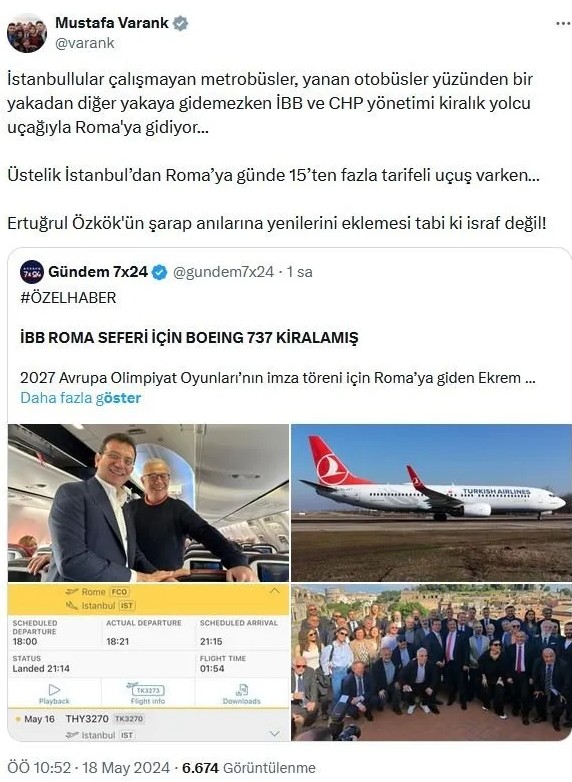 'İsraf' edebiyatı yapan İmamoğlu'nun seyahati tepki çekti: Lüks konaklamanın maliyeti dudak uçuklattı