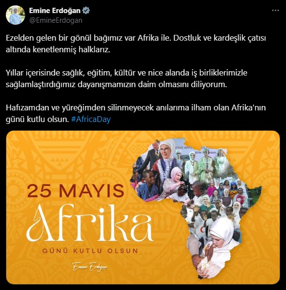 Emine Erdoğan'dan Afrika Günü mesajı