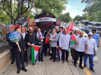 Refah'a Saldiri Israil Büyükelçiligi Önünde Protesto Edildi