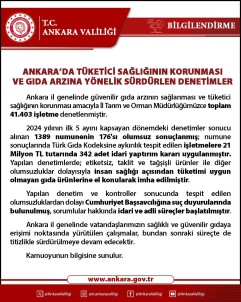 Ankara'da 5 Ayda 41 Bin 403 Gida Isletmesi Denetlendi, 21 Milyon TL Ceza Kesildi