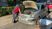Araç Motorundan Kurtarildi, Bu Sefer De Itfaiye Aracinin Motoruna Girdi
