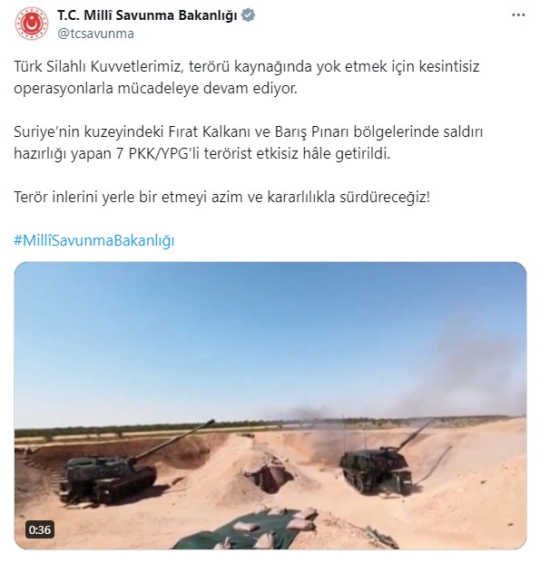 MSB duyurdu! 7 PKK'lı terörist etkisiz