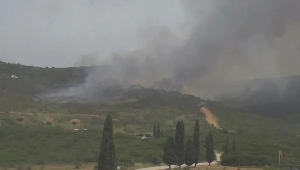 Tuzla'da Piyade Okulu arazisinde yangın çıktı