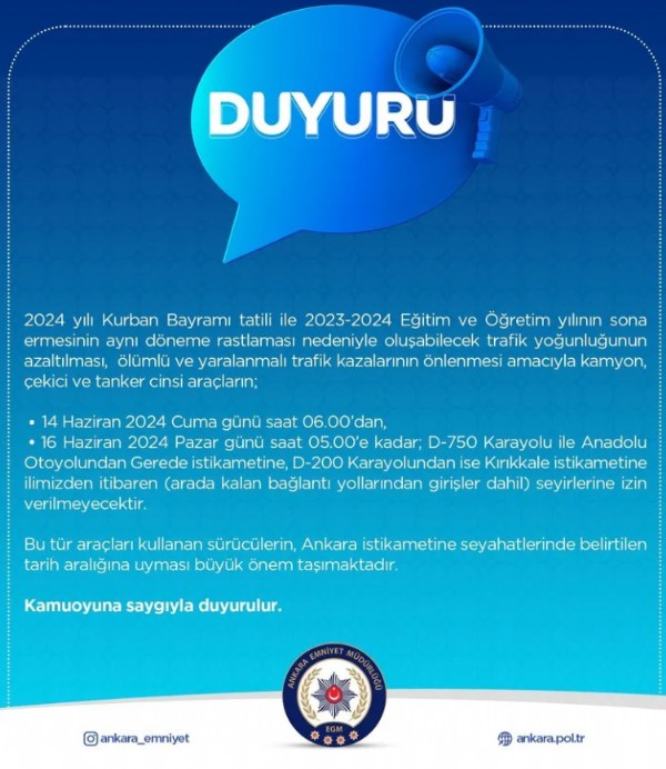 Valilik duyurdu! Bazı bağlantı yolları kullanılmayacak