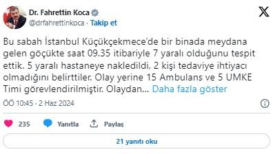 Bakan Koca paylaştı: Enkazdan çıkarılan yaralıların son durumu nasıl?