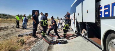 Amasya'da Yolcu Otobüsünde Korkutan Yangin