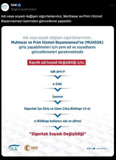 SGK'dan önemli uyarı! Adı ve soyadı değişenler dikkat