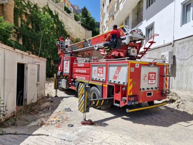 Konteynerin Tepesinde Mahsur Kaldi, Itfaiyeyi Çagirdi