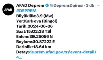 Bingöl'de Korkutan Deprem Haberi